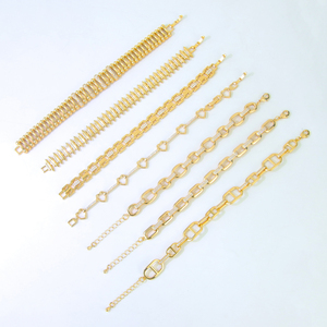 In Stock Trendy Italian <b>Gold</b> Color <b>Bracelet</b> 21k <b>Gold</b> Plated Zircon Dubai Charm Lucky Bangles for Women Event Party - Product Image 4