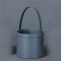 Boîte de fleurs cylindrique en cuir de luxe personnalisée, cadeaux pour la Saint-Valentin, emballage de fleurs, pot de fleurs