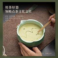 Ensemble complet de 8 pièces pour le matcha de Dehua, kit de fouettage, coffret cadeau avec nouveau bol de style chinois, Chasen, Chashaku, passoire en bambou