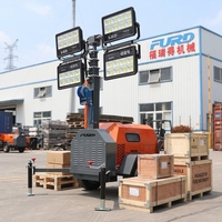 Générateur portable, tour d'éclairage mobile, 4x1000W LED, tour d'éclairage extérieur pour chantier de construction, réparation routière, travaux d'urgence