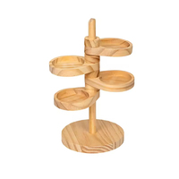 Plateau de rangement en bois créatif à quatre niveaux - Support de maquillage, boucles d'oreilles et colliers, présentoir de plantes succulentes pour bureau