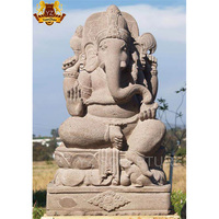 Statue décorative extérieure de haute qualité en marbre blanc seigneur ganesha statue de dieu hindou en pierre blanche à vendre
