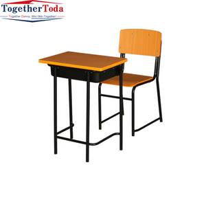 Juego de Escritorio y Silla Individual para Estudiantes, Económico, Moderno, Práctico, Duradero, con Estructura Metálica Resistente, para el Estudio y Actividades Diarias de los Estudiantes - Product Image 1