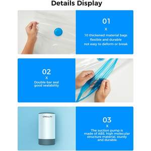 Sac de rangement sous vide pour filament avec pompe et déshydratant pour filament d'impression 3D 1,75 mm, solution de stockage rectangulaire scellée - Product Image 6