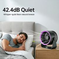 Ventilador Desmontable, Diseño Fácil de Limpiar, Cuerpo de ABS Resistente, Motor Silencioso sin Escobillas, Plegable y Portátil, para Uso en Exteriores, Vehículos Recreativos y Automóviles, en Caja