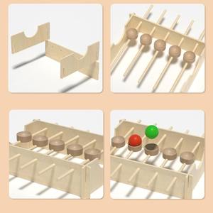 Jouet à roulettes en bois Montessori, jeu éducatif pour enfants, développement de la motricité fine, <span class=keywords><strong>puzzle</strong></span> en bois naturel - Product Image 2
