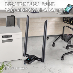 OEM <span class=keywords><strong>Realtek</strong></span> <span class=keywords><strong>RTL8812AU</strong></span> Adaptateur WiFi USB 1200Mbps Double bande à gain élevé Double antenne AC1200 Adaptateur WiFi Carte réseau sans fil USB - Product Image 2