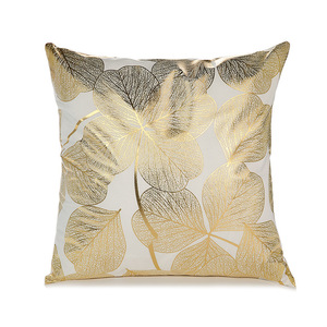 Housse de <span class=keywords><strong>coussin</strong></span> carrée en velours doux à motif géométrique, taie d'oreiller jetable imprimée en feuille d'<span class=keywords><strong>or</strong></span> pour canapé-lit - Product Image 5