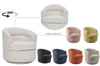 CARLFORD Drehbare Sessel, Akzentstuhl, Stoff-Drehsessel für Wohnzimmer, Orange, Schlafzimmer, Weiche Wohnzimmerstühle