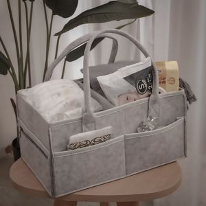 Nursery Basket-Baby Diaper Caddy Organizer for <b>Changing</b> Table-Portable Holder <b>Tote</b> <b>Bag</b>-Car Organizer with Removable Divider - Product Image 6