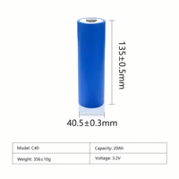 Batterie cylindrique rechargeable LiFePO4 40135 C40 3.2V 20Ah 33140 15Ah 20000mAh pour système de stockage d'énergie domestique 21700 18650