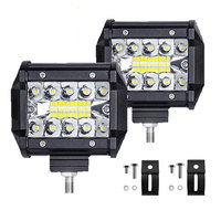 Projecteur de travail LED 60W 4 pouces, boîtier en aluminium IP68, lentille en PC, support en acier inoxydable 304 pour camion, chariot élévateur, excavatrice