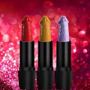 自有品牌20色阴茎造型口红蘑菇头化妆化妆品防水唇膏