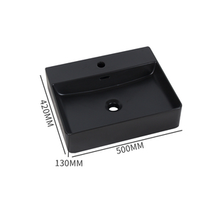 Lavamanos modernos de lujo negro mate para <span class=keywords><strong>encimera</strong></span> de baño - Product Image 6