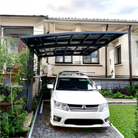 Abri de voiture cantilever rétractable en aluminium - Imperméable, durable, thermolaqué, portable, pliable, à pente unique, pour garage ou atelier