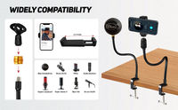 Support de microphone de bureau BAIFEILI S-R02 noir, rotation à 360°, col de cygne flexible réglable à 180°, universel, vis métallique 3/8" 5/8"