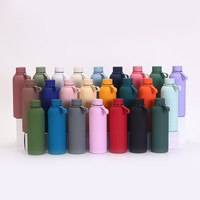 Bouteilles isothermes à double paroi en caoutchouc personnalisées de 350 ml, 500 ml, 750 ml, 1000 ml avec poignée, cadeaux d'affaires écologiques