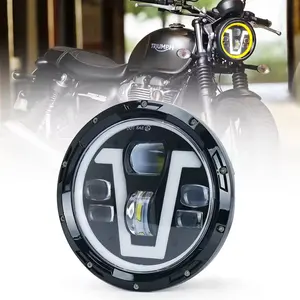 OVOVS 7 Polegada conjunto de farol de LED para motocicleta farol alto baixo DRL 12V volta 50W potência para Harley Honda Accord