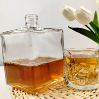 Botol kaca wiski kosong 550ml 750ml mewah harga produsen