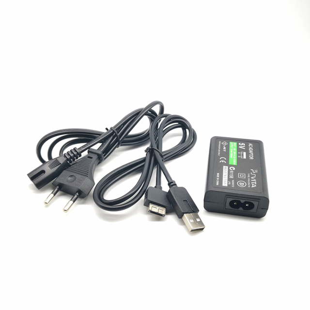 SYYTECH High-quality EU Plug Travel Power Supply Kit USB Data Charging Cable Cord AC Adapter for PS Vita 1000