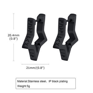 Real U Bijoux <span class=keywords><strong>Viking</strong></span> pour hommes Boucles <span class=keywords><strong>d</strong></span>'oreilles en acier inoxydable en gros pour hommes Bijoux hyperallergéniques Cadeaux Boucles <span class=keywords><strong>d</strong></span>'oreilles créoles étoiles - Product Image 2