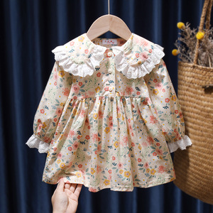 Vêtements pour petites filles, <span class=keywords><strong>robe</strong></span> de printemps et d'automne pour enfants, <span class=keywords><strong>robe</strong></span> princesse fleurie, jupe coréenne de printemps - Product Image 3