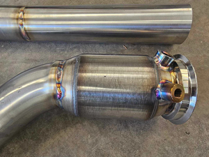 ICar pour système d'échappement arrière en acier inoxydable 1 mm, <span class=keywords><strong>downpipe</strong></span> poli miroir, garantie 3 ans, BMW X5 E70 M57 3.0SD 07-08, entrée 2 - Product Image 2