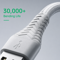 Câble de charge rapide USB-A vers Micro-B 3A stable avec conducteur en cuivre étamé et gaine en TPE