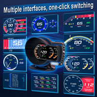 Alat Diagnostik Otomatis WiiYii Baru OBD2+GPS LCD Gauge Speedometer Pengukur Suhu Air Jam Hud F8 Pro Head Display Mobil