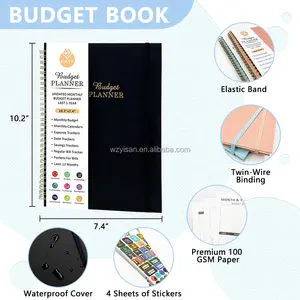 Caderno espiral de capa dura para uso escolar, material de escritório tamanho B5, agenda, diário, uso como presente, orçamento