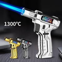 Pistolet torche rechargeable de type C coupe-vent à jet flamme butane pour barbecue et extérieur