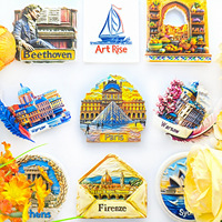 Aimant de réfrigérateur 3D en résine Paris France, Souvenir de voyage du Musée du Louvre, Décoration d'intérieur, Autocollant