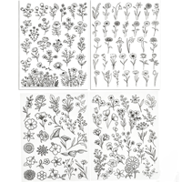 4 feuilles de motifs de broderie hydrosolubles et de broderie florale pour la couture à la main et à la machine, légères pour les fournitures