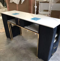 Ensemble table et chaise de manucure en acier inoxydable avec collecteur de poussière et aspirateur, design moderne pour salon de beauté