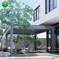 Gazebo en PVDF motorisé, pergola en aluminium bioclimatique pour l'extérieur, gazebo, cour, jardin, villa