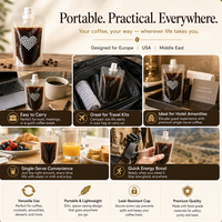 Pochette réutilisable de 30 ml avec bec verseur pour café expresso, petit sachet portable à fond plat pour concentré de café