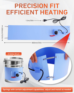 Calentador de bidones con aislamiento, calentador de banda de silicona para bidones de 5 galones con controlador de temperatura - Product Image 2