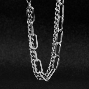 Hot Selling Simple Popular Design Double Layered <b>Chain</b> Bracelet <b>Titanium</b> Steel Silver Plated Men's Bracelets Fashion Jewelry - Product Image 2