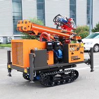 Foreuse portable à couple élevé 200M, type roue, hydraulique, rotative, à vitesse variable, adaptable pour le forage de puits d'eau dans les sols rocheux