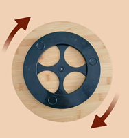 Assiette ronde en bois à compartiments, plateau de service rotatif en bambou avec compartiments, plateau à collation en bois pour noix, fruits, fromage