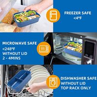 Boîtes de rangement à 3 compartiments et bacs de conservation alimentaire, boîtes à lunch étanches, boîte à bento avec cuillère et fourchette