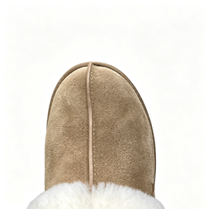 Mules d'intérieur pour femmes OEM, mode hiver, en daim de vache, doublure en peau de mouton, thermiques, antidérapantes, légères, respirantes, plateforme, résistantes à l'usure - Product Image 2