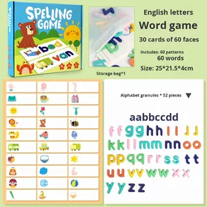 Interactive Educational Wooden Toys Cross-Border Word-Building Blocks Learning Games for Parent-Child Battles English Language - Product Image 6