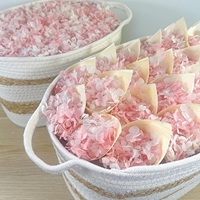 Bunga Hydrangea Kering Putih Pink Real Touch Besar, Dapat Terurai, Kelopak Bunga Besar, Ramah Lingkungan, untuk Pernikahan & Hari Valentine