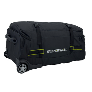Bolsa de lona con ruedas de viaje al aire libre de <span class=keywords><strong>70L</strong></span> con ruedas, equipaje de carrito deportivo negro grande personalizado para hombres - Product Image 4