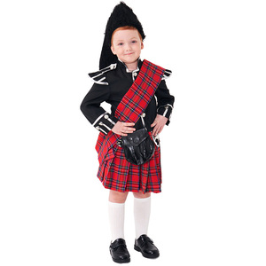 Costumi di Halloween per Bambini Soldati Britannici, Abito Scozzese a Quadri Rossi per Cosplay - Product Image 5
