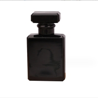 100ml en verre noir parfum eau vaporisateur bouteille plat carré cosmétique emballage pour crème pour le visage perruques flacons vides presse réapprovisionnement