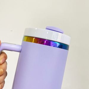 USA Warehouse 40 oz Macaron Color Rainbow Plated BPA Free Stainless Steel Tumbler <b>Travel</b> <b>Mugs</b> for Outdoor Activities & Daily Use - Product Image 4