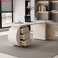 Salon de couleur jaune clair Bureaux de bureau modernes minimalistes Ensembles de chaises avec étagère arrière