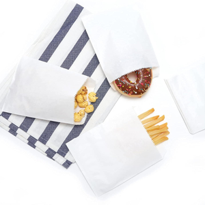 Custom Logo Oil-Proof Waterproof Fade Resistant Greaseproof Paper Bags Carry Bag for Bread Cookies <b>Snacks</b> French Fries - Product Image 5